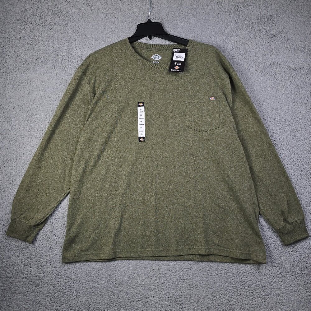 DICKIES SHIRT Mens GREEN 3XL XXXL Heavy Weight WORK WEAR Long Sleeve Outdoor NWT